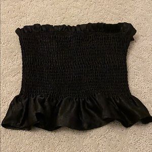 Black velvet bandeau top